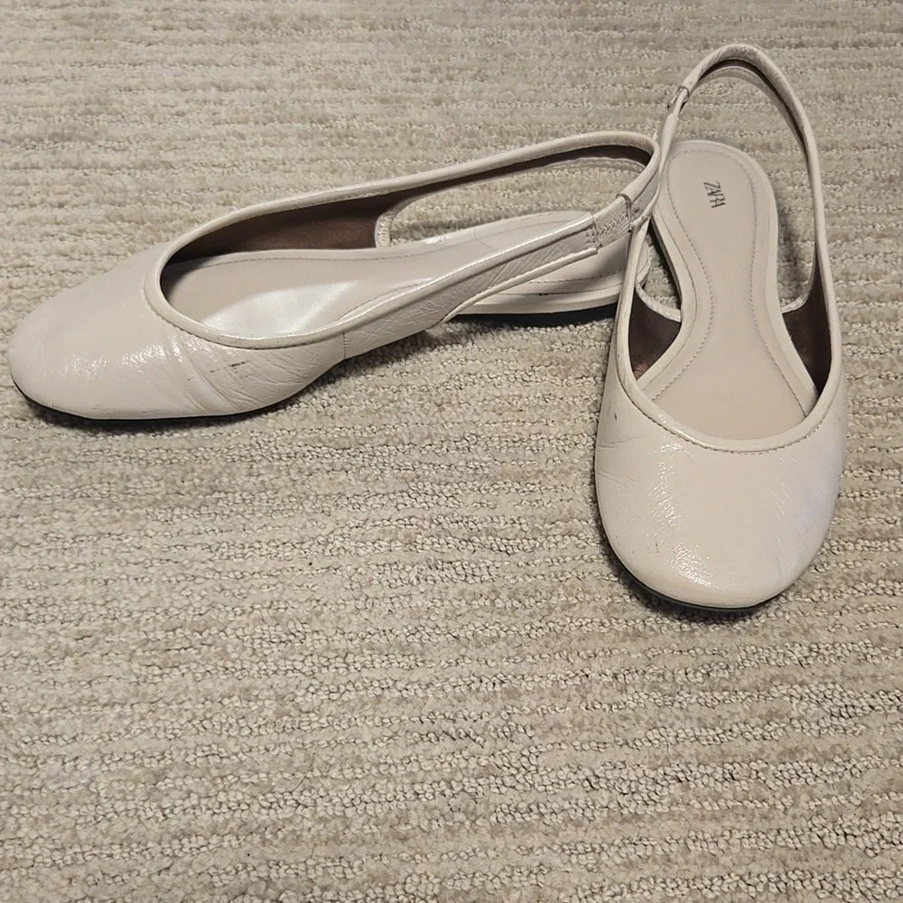 Zara Leather Slingbacks-Bone